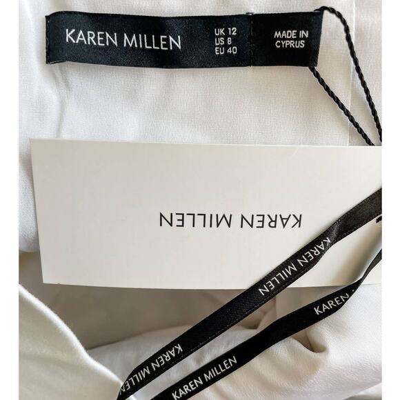 Karen Millen floral print crisscross strap halter stretch cotton dress size 8 - Picture 5 of 9